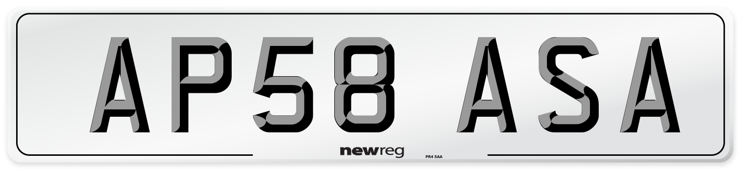 AP58 ASA Number Plate from New Reg